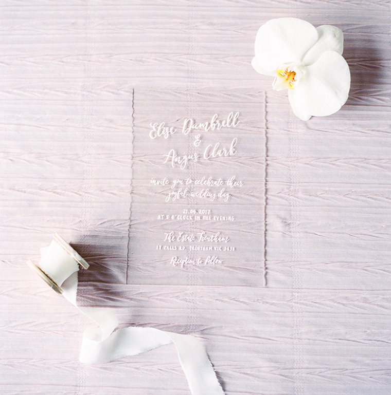 Acrylic wedding invitation | Modern calligraphy invitation | Elegant calligraphy invitation | Something Peach
