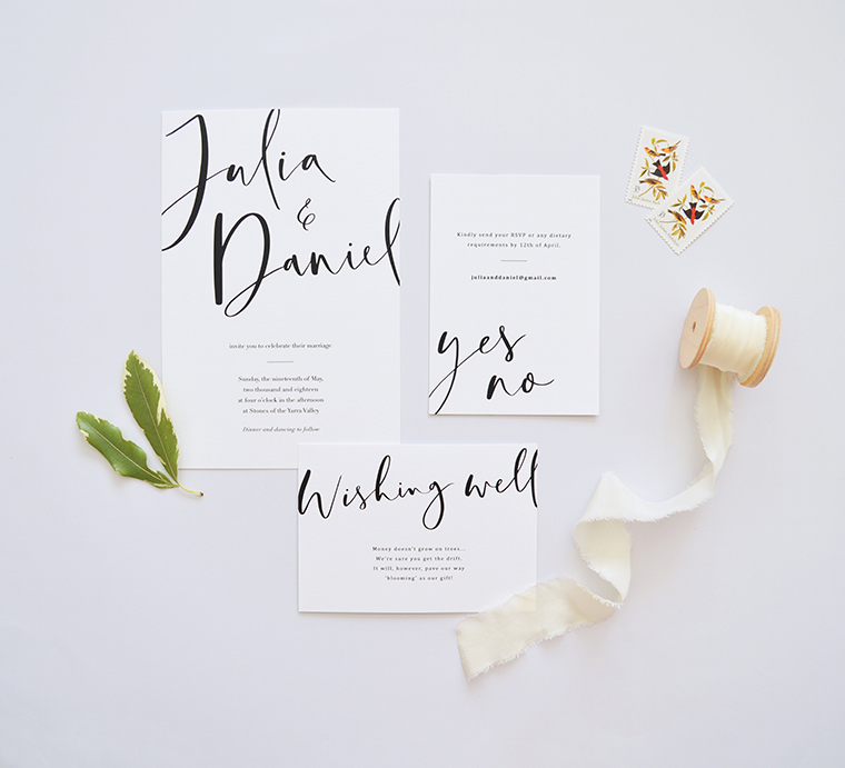 Modern calligraphy invitation | Elegant calligraphy invitation | Something Peach | Melbourne wedding