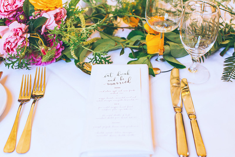 Elegant calligraphy menu | Beautiful calligraphy wedding stationery | Something Peach | Melbourne wedding