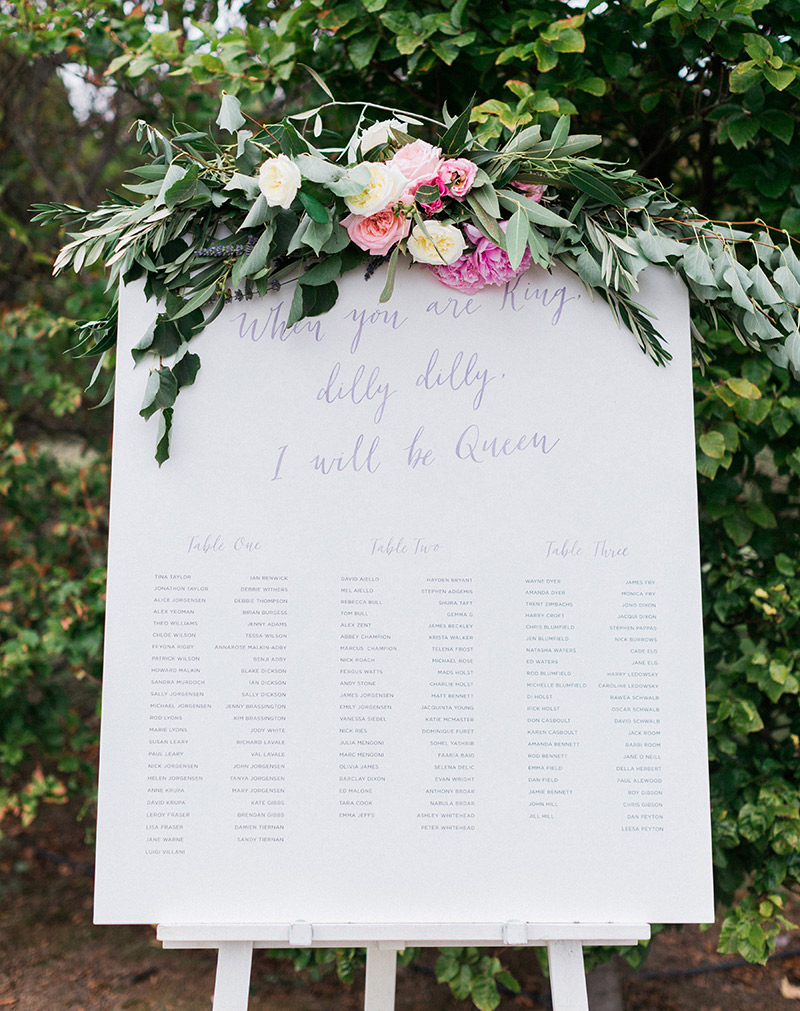 Hand written table seating chart | Melbourne wedding sign | Something Peach | Melbourne wedding