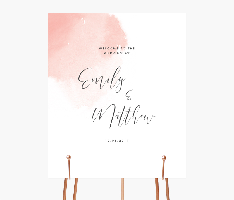 Peach watercolour calligraphy welcome sign | Modern welcome sign | Something Peach | Melbourne wedding