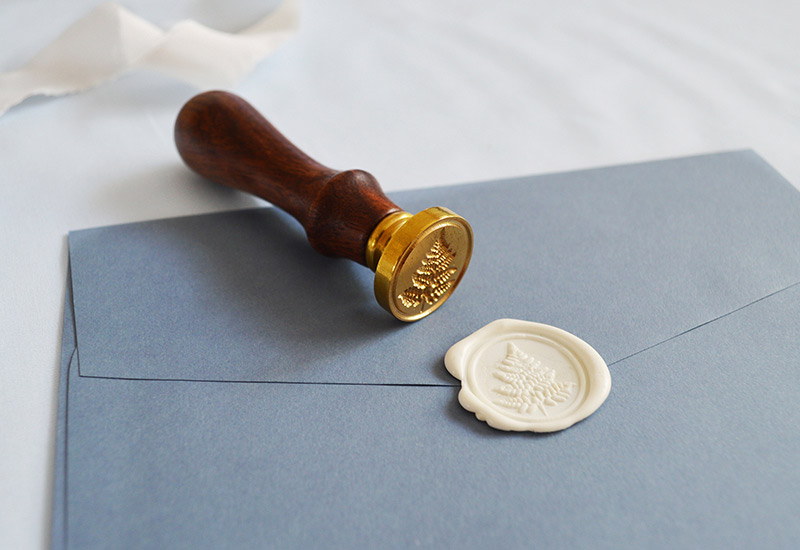 Custom was seal stamp | Leaf wax seal | Something Peach