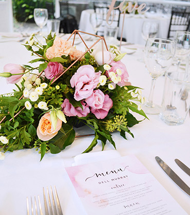 Pink watercolour calligraphy menu | Beautiful watercolour wedding stationery | Something Peach | Melbourne wedding