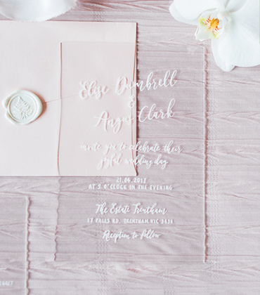 Acrylic wedding invitation| Modern calligraphy invitation | Elegant calligraphy invitation | Something Peach